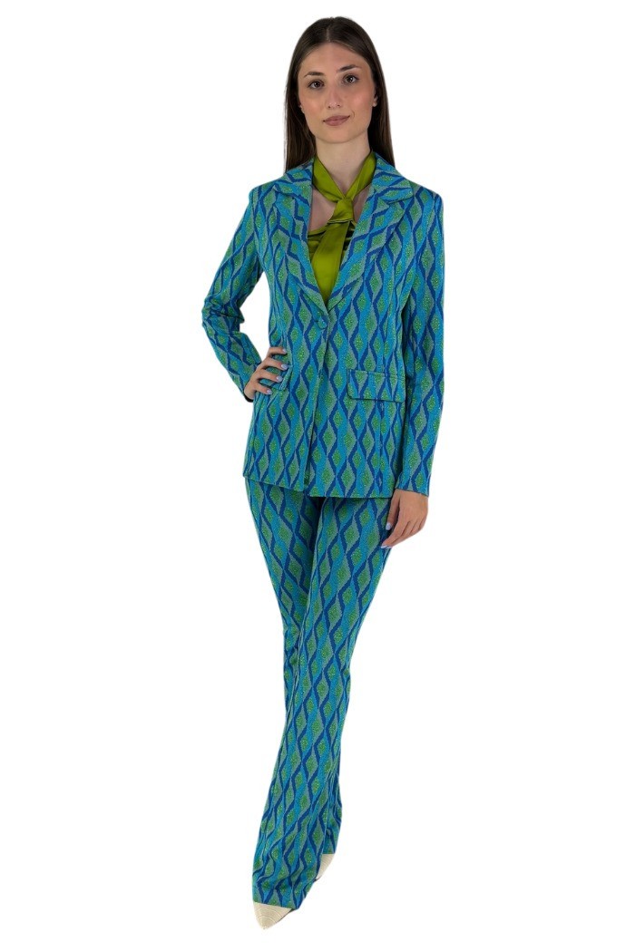 Dairesy pantalone flare in misto viscosa a fantasia ss24d0354 [9388bcfb]