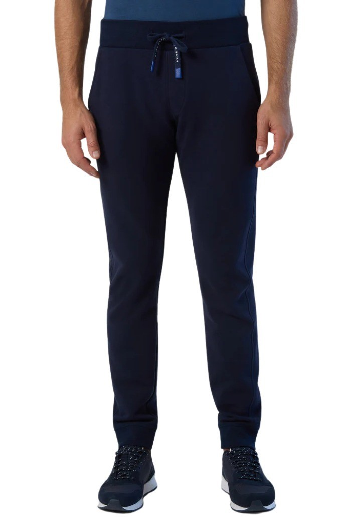 North Sails pantaloni in felpa in cotone con logo patch 673060 [5021e32c]