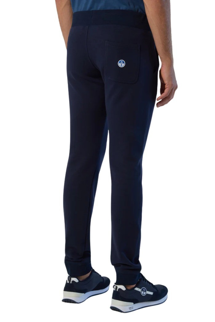 North Sails pantaloni in felpa in cotone con logo patch 673060 [8907a021]