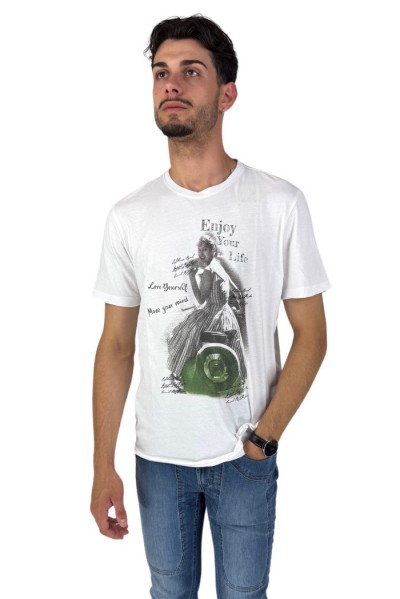 Guy t-shirt da uomo in jersey di cotone con stampa Cabrio953-jr m48850 [ba5aefe1]