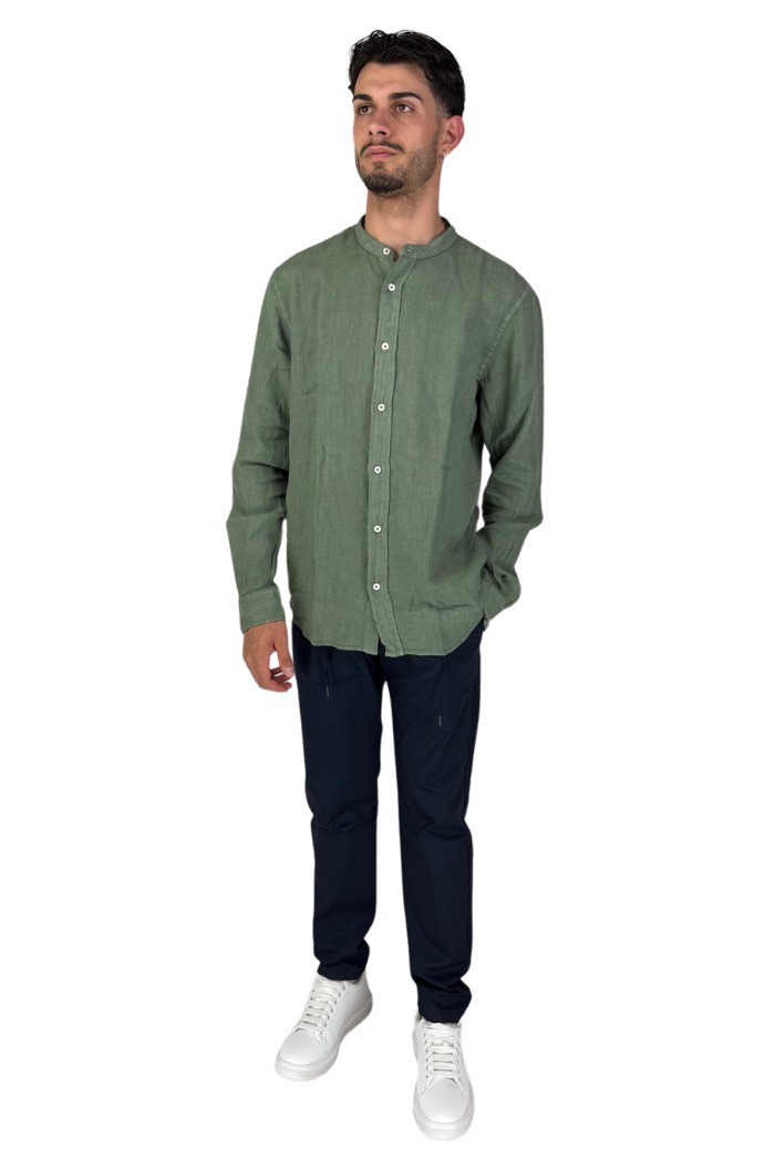 Roy Roger's camicia in lino coreana a tinta unita rvu051p4220569 [a2bf9a19]