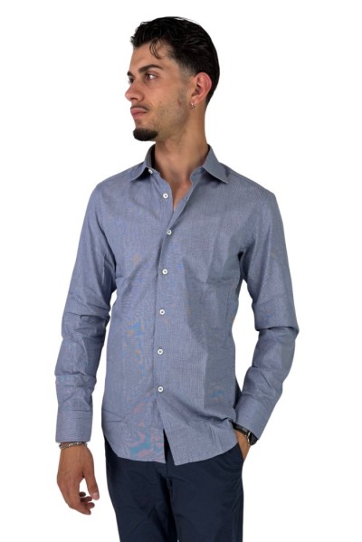 Filippo Gelsi camicia da uomo in cotone a microfantasia 1193F1 — 805219040074693_1
