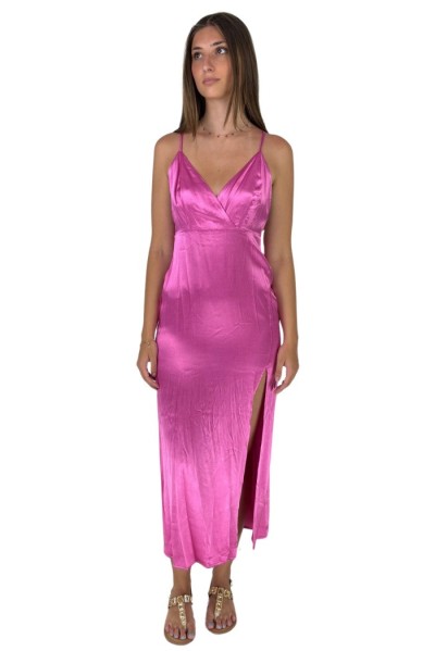 Dairesy abito in raso con spacco ss24d0456 [e4af3b58]