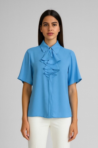 Dairesy blusa in tessuto fluido con rouches ss24d0412 [89e14f5d]