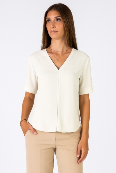Maidoma blusa da donna con scollo a V e strass pe25f527/bl2045 — 805219040074866_2
