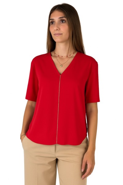 Maidoma blusa da donna con scollo a V e strass pe25f527/bl2045 [0b3f31c2]