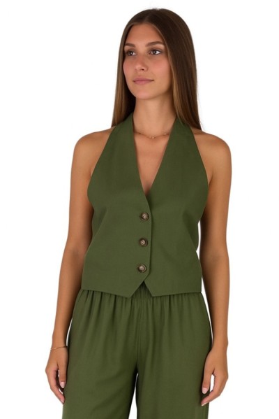 Maidoma gilet regular in lino e viscosa pe25f508/md1270 [42e0b1b6]