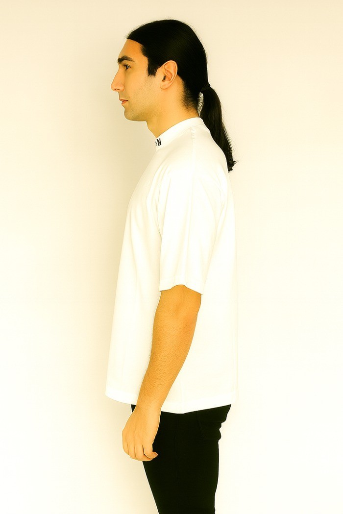 Icon t-shirt in jersey di cotone con logo sul collo icuf2w6t007 [8dc1d433]