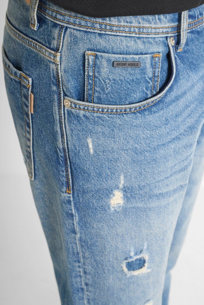 Antony Morato jeans slim fit alla caviglia in denim effetto sfumato Argon mmdt00264-fa750624-w02164 [c800d110]