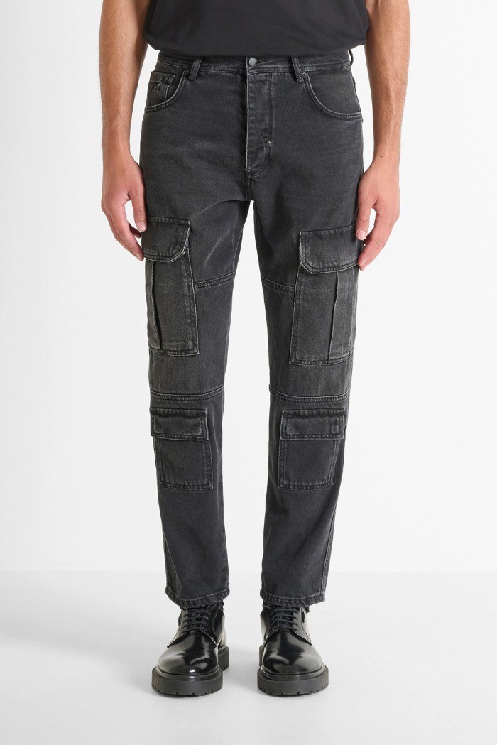 Antony Morato jeans regular fit cargo in denim nero Gary mmdt00297-fa700143-w02099 [06a5fc21]