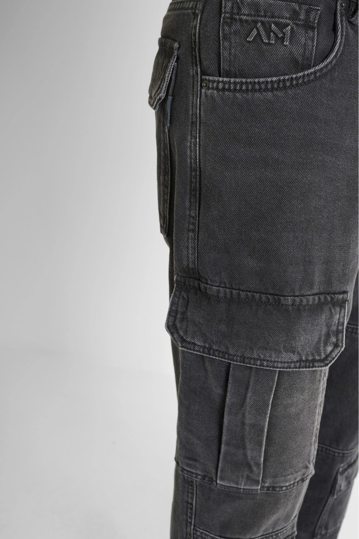 Antony Morato jeans regular fit cargo in denim nero Gary mmdt00297-fa700143-w02099 [df83bf2c]