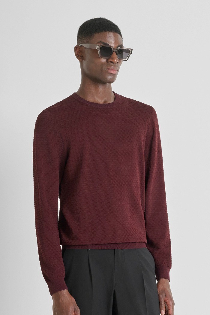 Antony Morato maglia girocollo slim fit con motivo jacquard mmsw01524-ya500084 [16025a91]