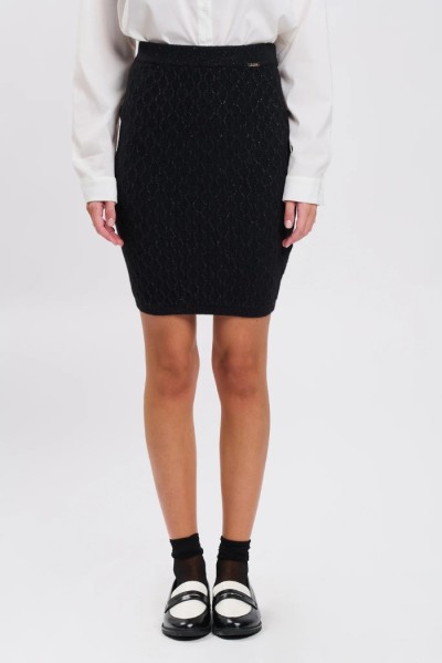 Influencer gonna mini in maglia con lurex 04j7816 [1784cd15]