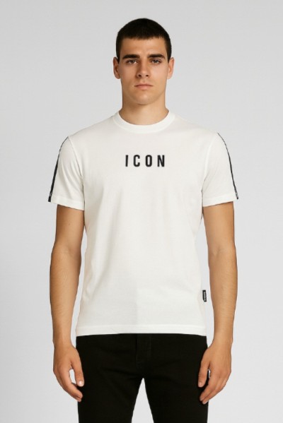 Icon t-shirt girocollo con stampa logo e bande Icuf2w6t038 — 805219040076364_1