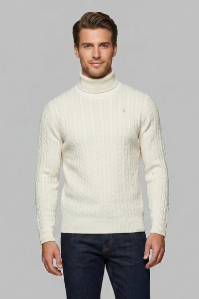 Refrigue dolcevita in misto lana e cotone punto treccia 2811w00162 [95824635]