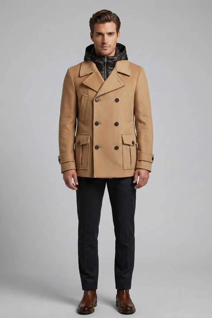 Markup cappotto peacoat in panno con pettorina imbottita mk9940621 [e1ee01e1]