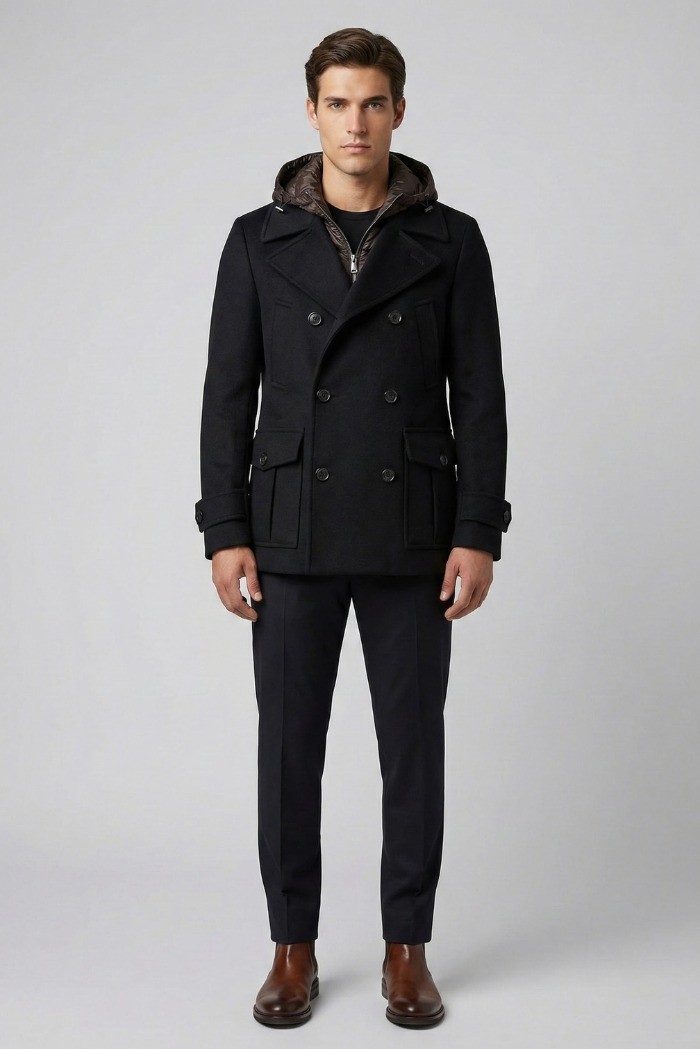 Markup cappotto peacoat in panno con pettorina imbottita mk9940621 [66505a90]