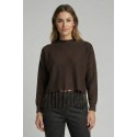 Fresh Flower maglia girocollo con frange sul fondo ff706 [ec3d7f23]