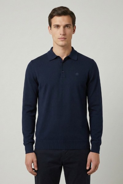 Lumberjack polo in maglia con logo ricamo 102217742 [090e052c]