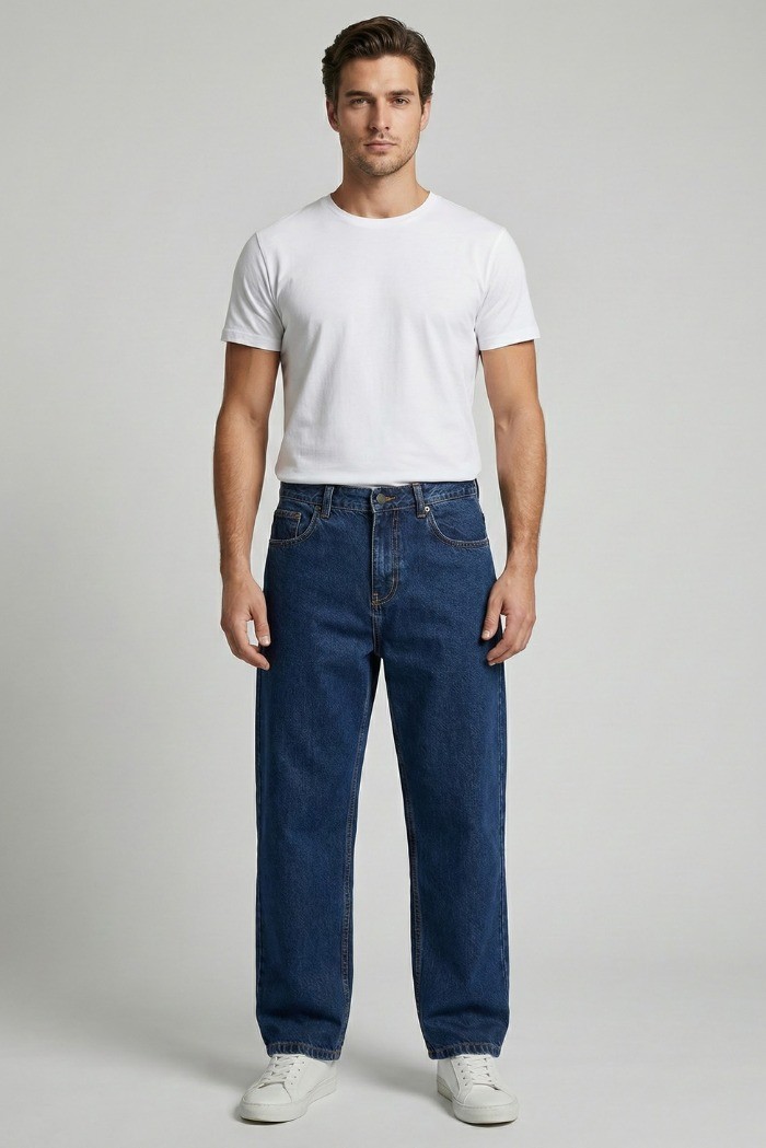 Londinese jeans baggy fit in denim di cotone Ld73-308c m49416 [93ef87b3]