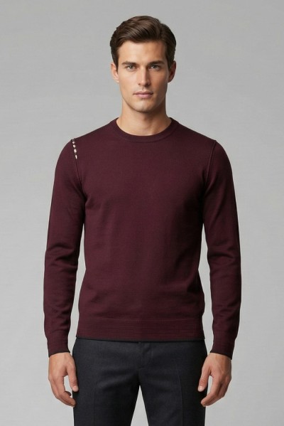 Nerovago maglia girocollo con inserti e toppe 750392 [cde95c92]