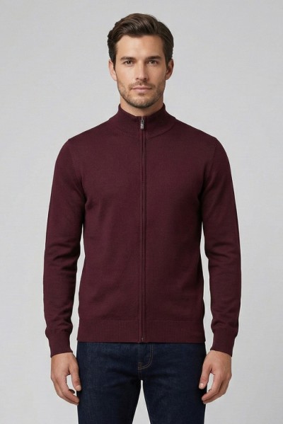 Nerovago cardigan in misto viscosa con zip 750006 — 805219040076489_1