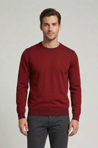 Nerovago maglia girocollo in misto viscosa con contrasti 750051 [6f83ef70]