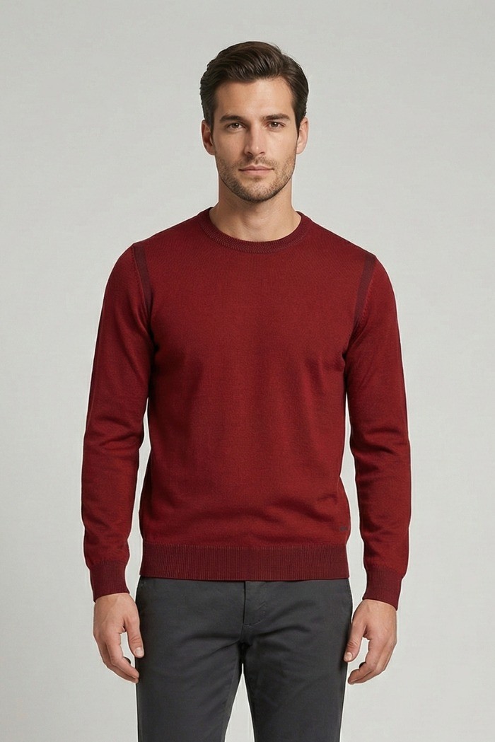 Nerovago maglia girocollo in misto viscosa con contrasti 750051 [6f83ef70]