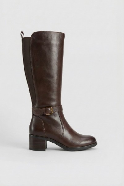 Riposella stivale in pelle con fibbia e zip Aida/wb02bx [50642ed0]