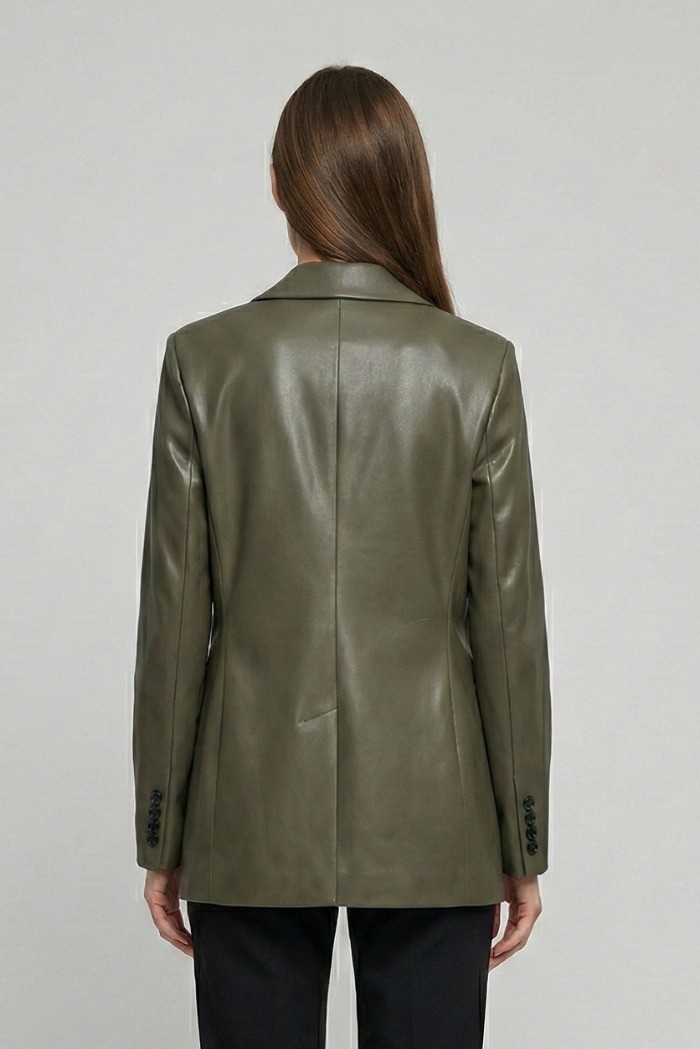 Fly Girl giacca doppiopetto in tessuto effetto pelle 6708/01 [f13e2b8e]