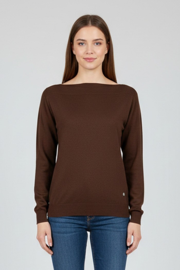 Fresh Flower maglia in misto viscosa con scollo a barchetta ff604 [b92f8600]