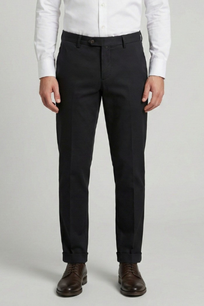 Squad2 pantalone chino con trama diagonale e risvolto napoli126092 [4760ac15]