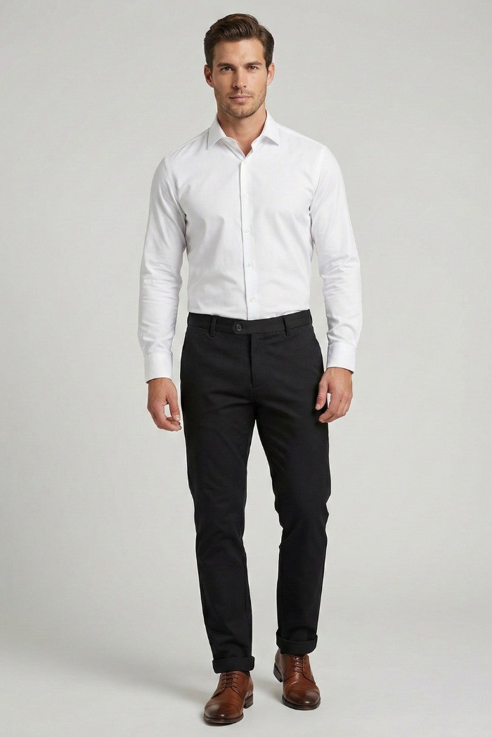 Squad2 pantalone chino in punto milano con risvolto Napoli126032 [c96e8e70]