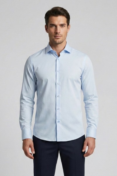 Paul Matthew camicia slim fit in cotone stretch 2590-sf8 — 805219040076374_2