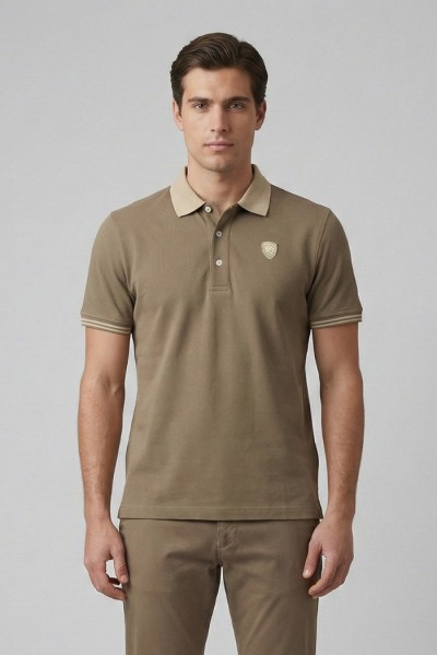 Blauer polo in piquet logata Oakland 26sblut02294-006801 [8f0ad738]