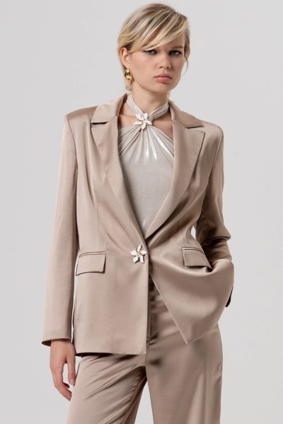 Fracomina blazer oversized monopetto in raso fq26sj3005w47001 [b84dc752]