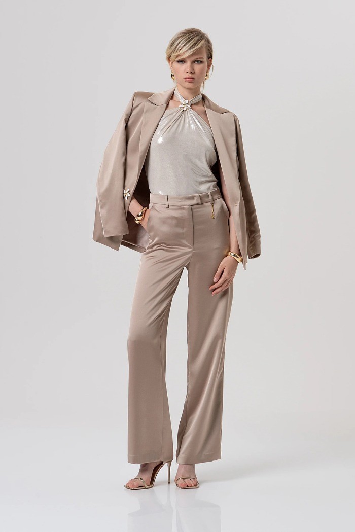Fracomina blazer oversized monopetto in raso fq26sj3005w47001 [d3260245]