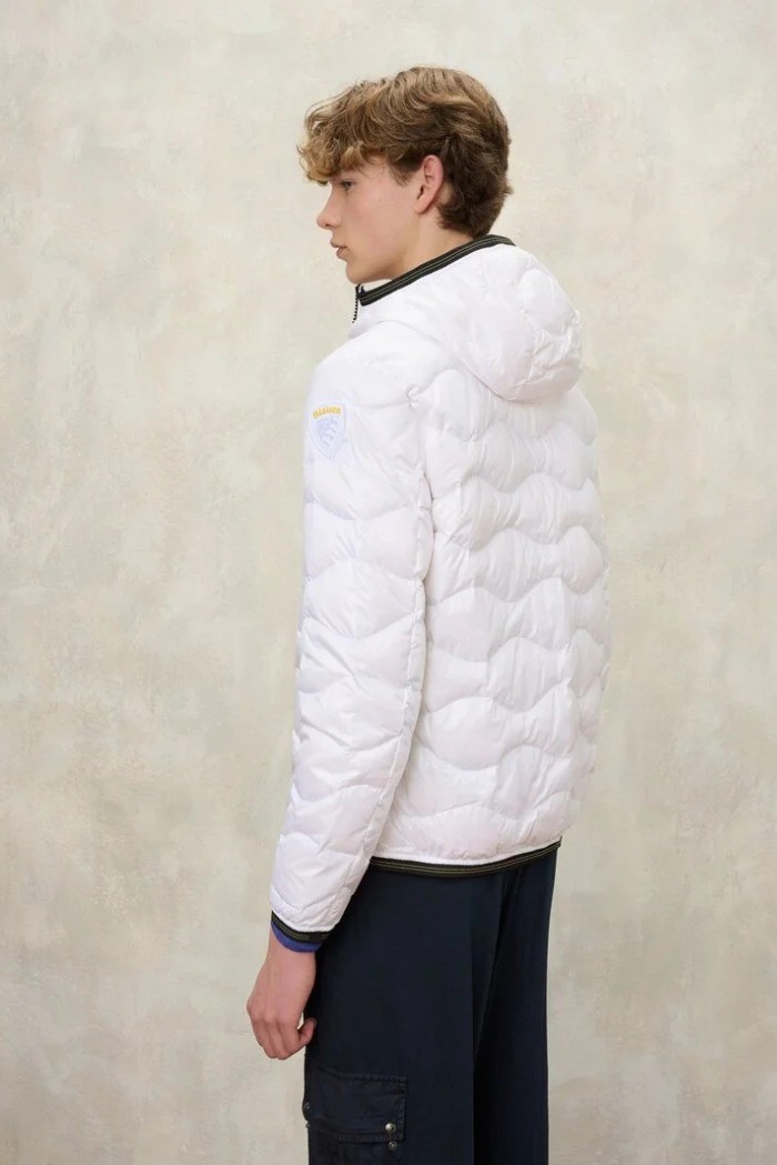 Blauer piumino ad onde con cappuccio Wave 26sbluc03177-006719 [b7bbf1bd]