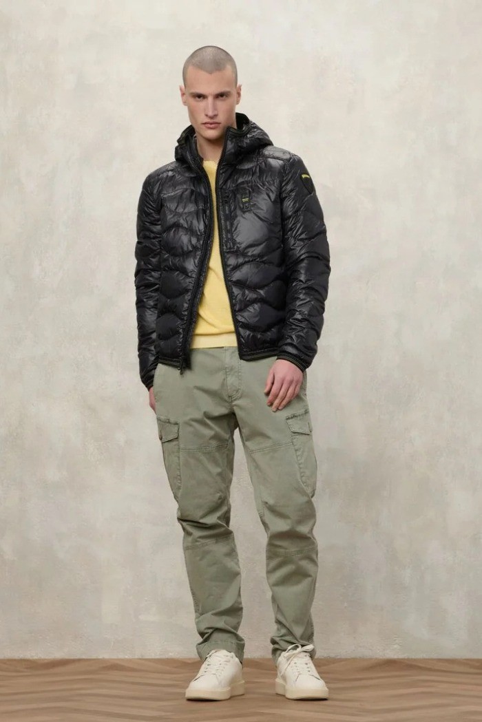 Blauer piumino ad onde con cappuccio Wave 26sbluc03177-006719 [2ba48835]