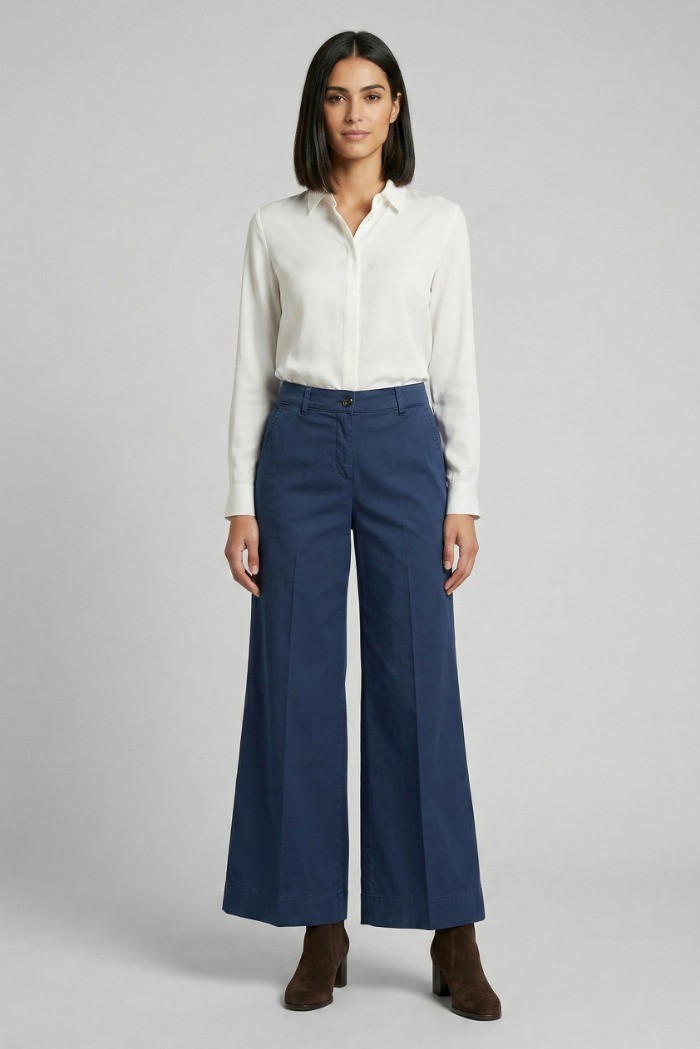 Fracomina pantalone flare a palazzo in gabardina fs26sv3011w40101 [805c5559]