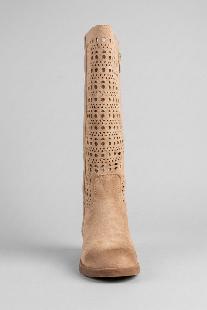 Crichic stivale effetto camoscio traforato 3606-1 [0793e7cb]