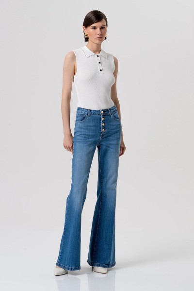 Fracomina jeans bootcut in denim con lavaggio medio fr26sva013d40902 — 805219040077961_1