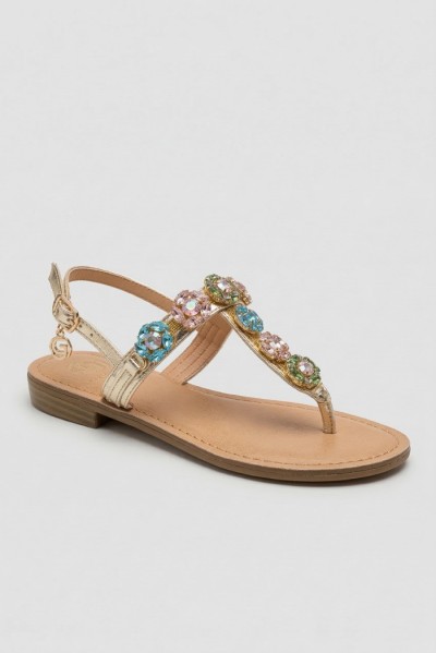 Gold & Gold sandalo infradito con dettaglio gioiello GL787 [941fd712]