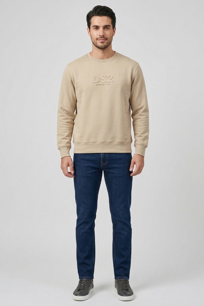 Drop Season 2 felpa girocollo in cotone con logo in rilievo SS26204 [a9840680]
