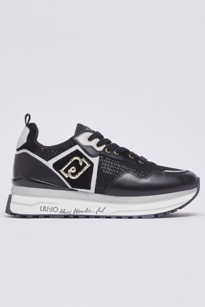 Liu Jo sneaker platform in mesh con paillettes Maxi Wonder 01 BA6009PX602 — 805219040078878_1