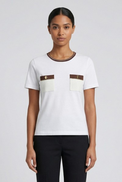Sheis t-shirt in piquet con applicazioni DT6012 — 805219040078941_1