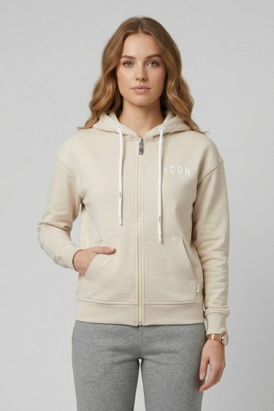 Icon felpa cappuccio in cotone stretch con mini logo IDF002 [1a37d31b]
