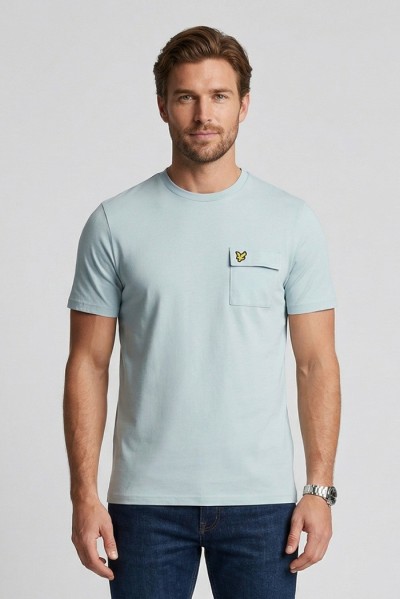 Lyle & Scott t-shirt in cotone con taschino e logo ricamato TS2407V [39705385]