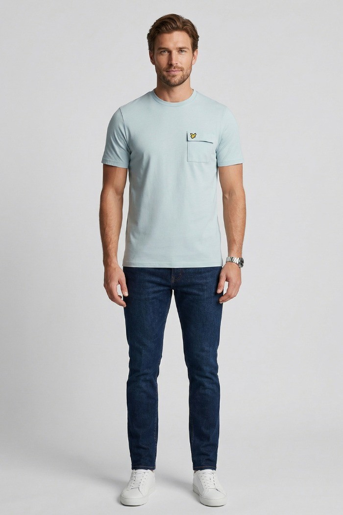 Lyle & Scott t-shirt in cotone con taschino e logo ricamato TS2407V [574bd18c]