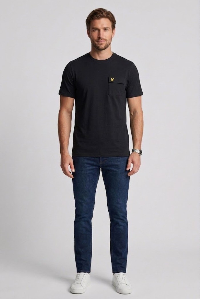 Lyle & Scott t-shirt in cotone con taschino e logo ricamato TS2407V [ef05a3d5]